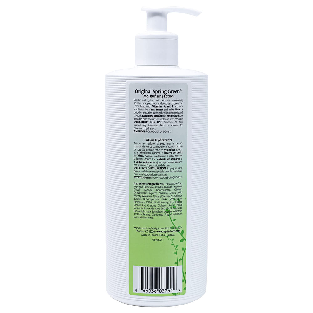 Vitabath Original Spring Green hand-application demonstrates quick hydration for dry skin.