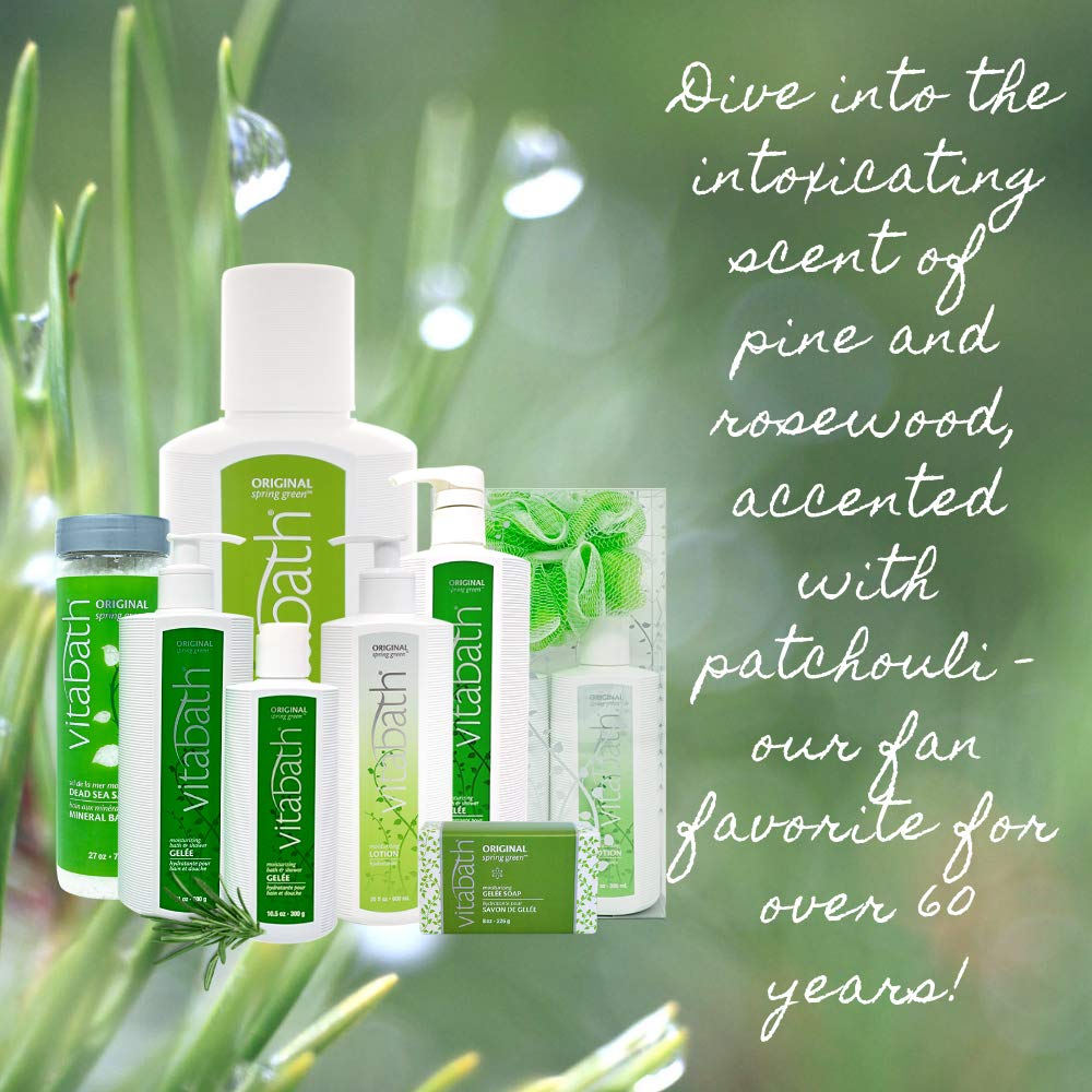 Vitabath Original Spring Green pump provides easy, controlled cleansing.