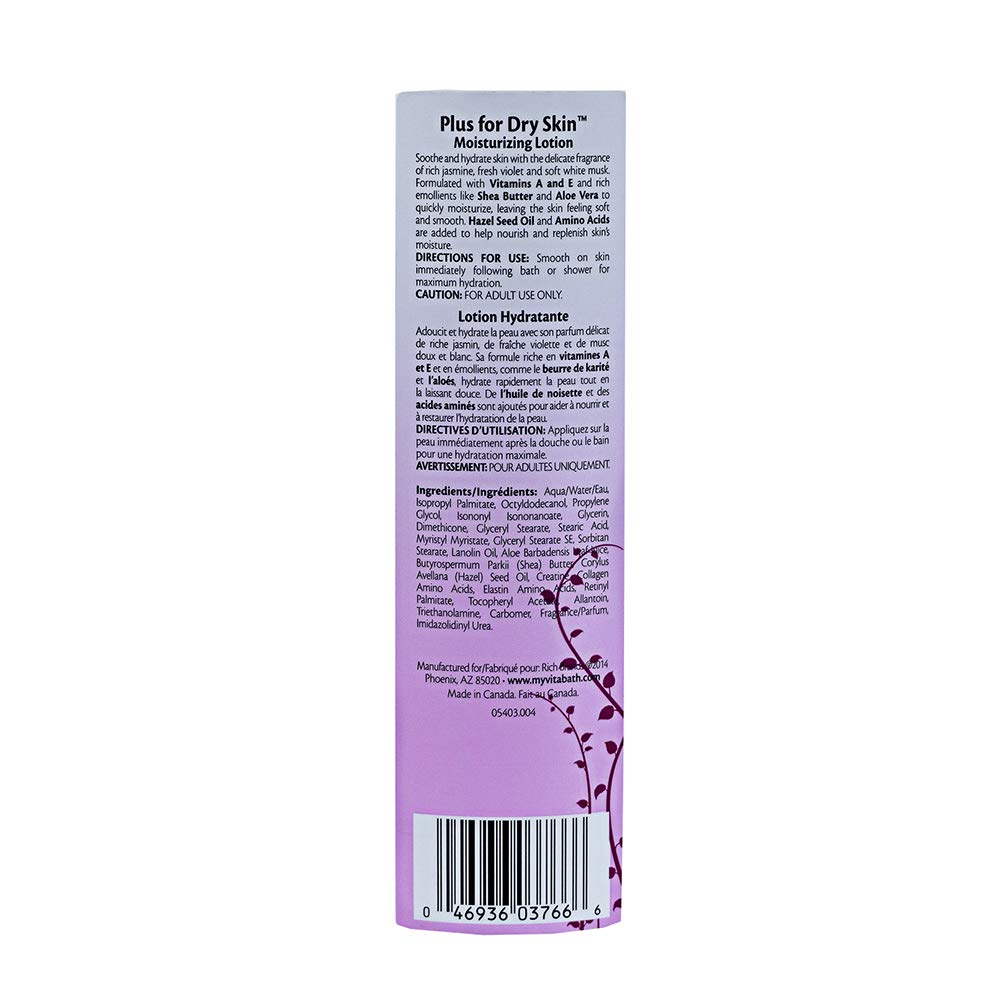 Vitabath Plus Jasmine and violet fragrance for lasting scent.