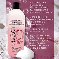 Close-up of rich foamy bubbles from Vitabath Pomegranate Bellini Blush