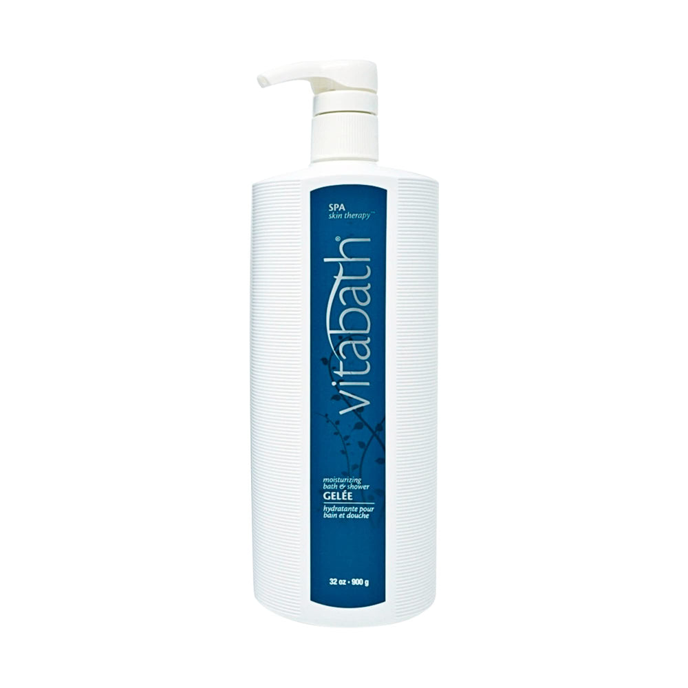 Vitabath spa skin therapy foaming gelee bath demonstrates rich lather for pampered cleansing.