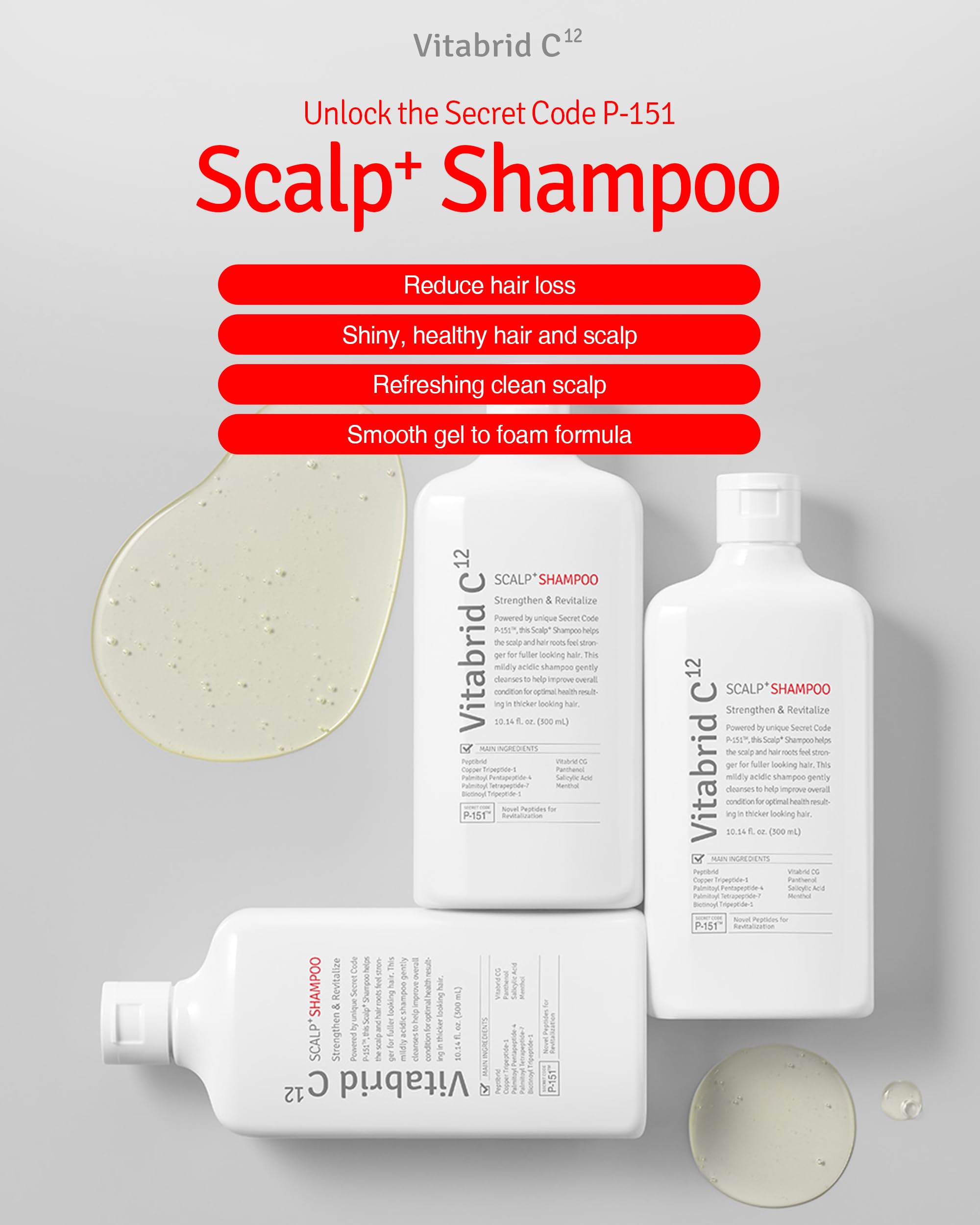 Lush lather from Vitabrid C12 Scalp Plus Shampoo.