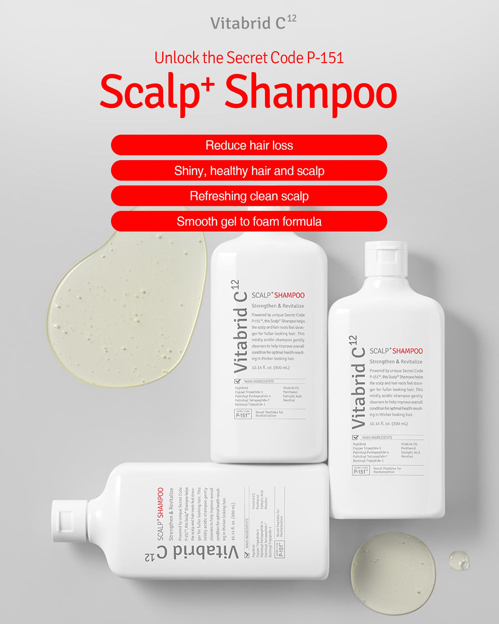Lush lather from Vitabrid C12 Scalp Plus Shampoo.