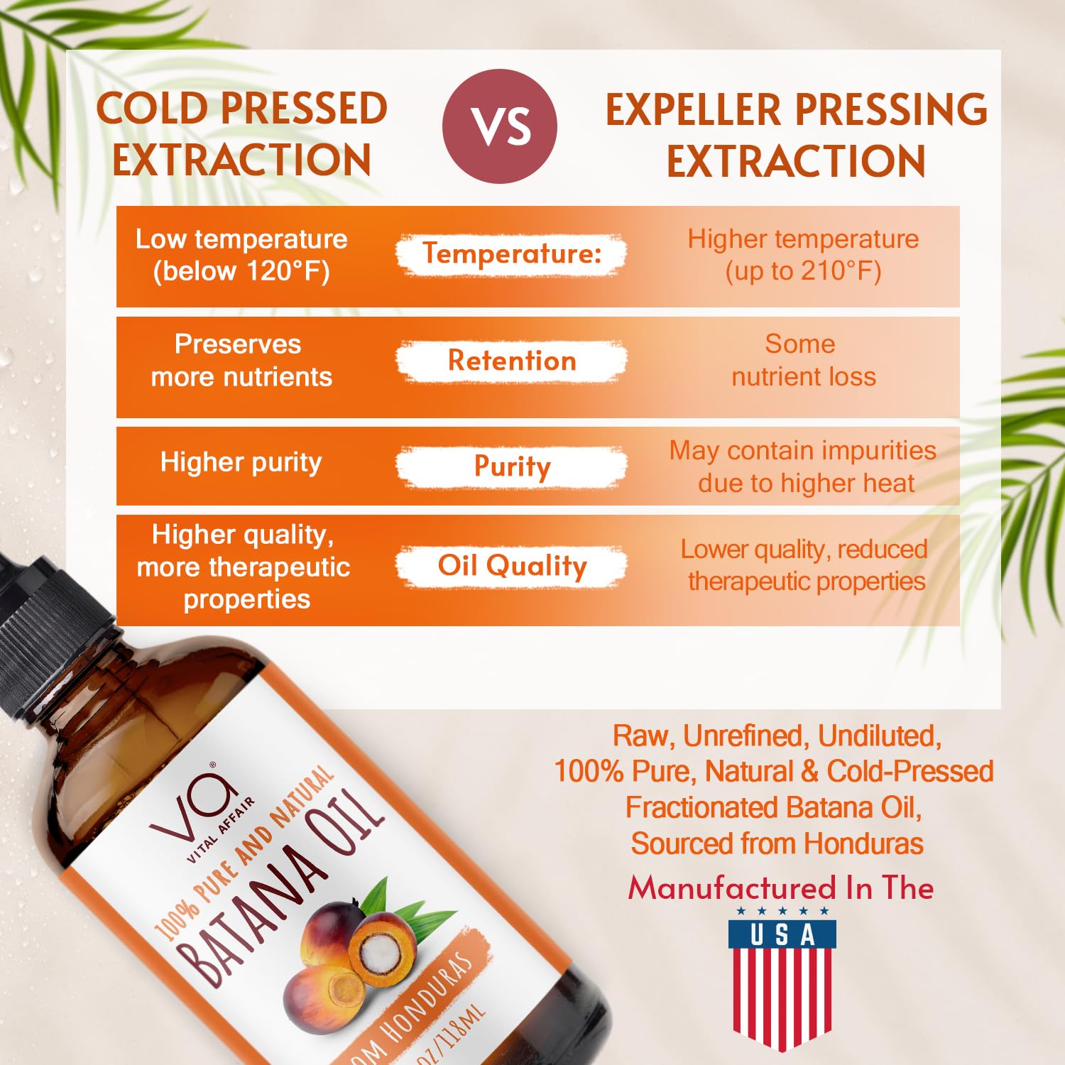 VITAL AFFAIR Batana Oil applied to hair reduces frizz and adds shine.