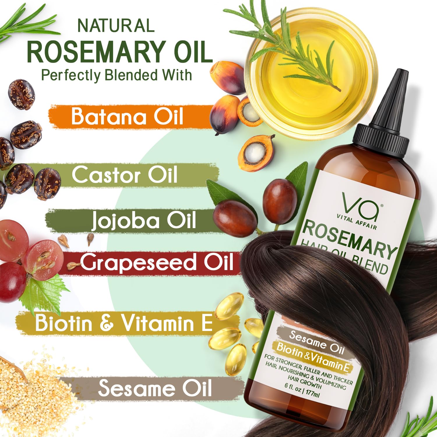 VITAL AFFAIR Biotin and Vitamin E detail signals nourishing hair support.