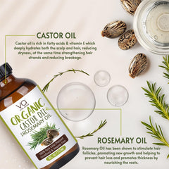 VITAL AFFAIR organic castor oil rosemary for natural hair care and conditioning.