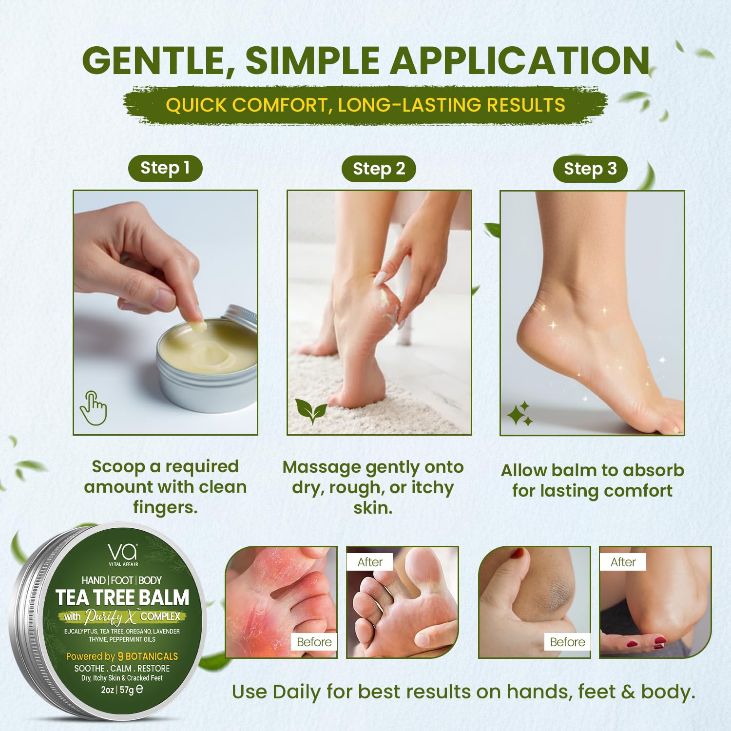 Vital Affair Tea Tree Oil Balm travel-friendly packaging fits gym bags.
