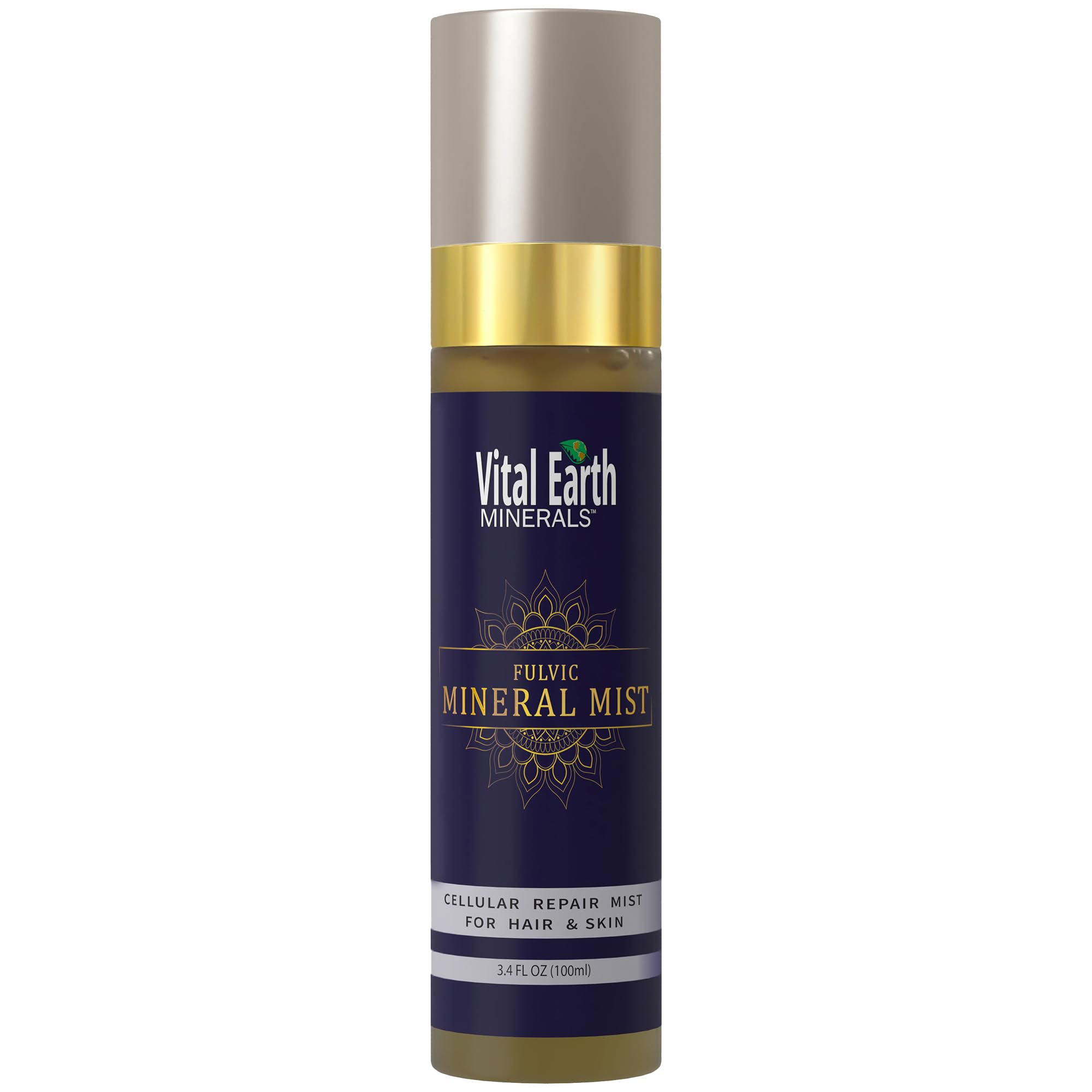 Vital Earth Minerals Fulvic Mineral Facial Mist bottle delivers all-day skin hydration
