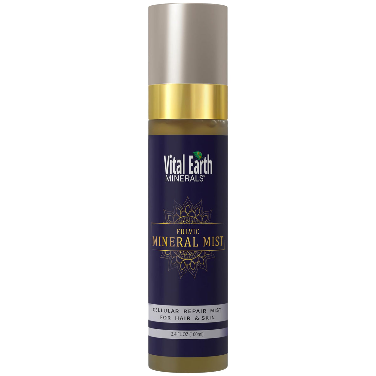 Vital Earth Minerals Fulvic Mineral Facial Mist bottle delivers all-day skin hydration