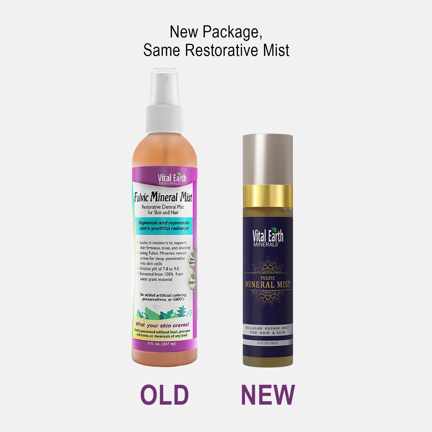 Vital Earth Minerals facial mist bottle shown for face application and refresh