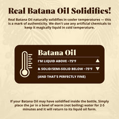 Vital Strands Batana Oil drops in hand for scalp conditioning and nourishment.