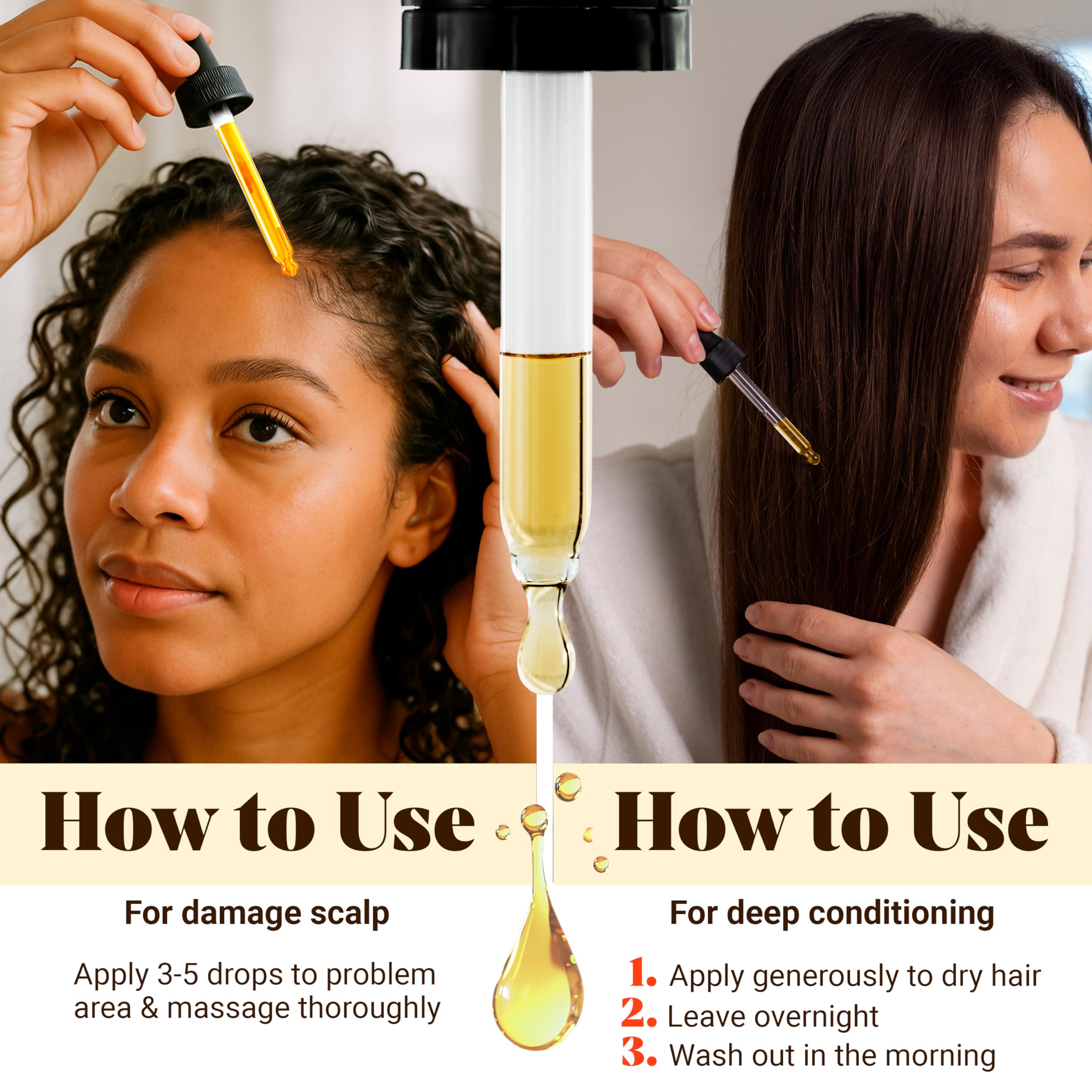 Hair with natural shine after Batana Oil treatment.