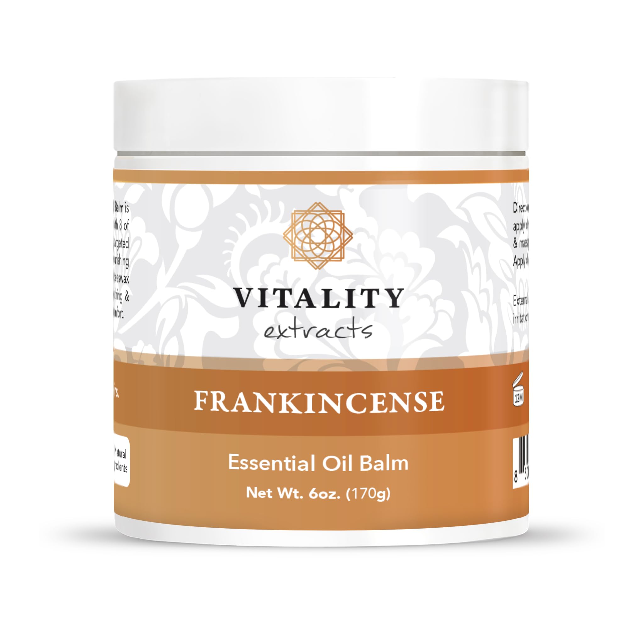 Vitality Frankincense Balm jar showing rich moisturizer for dry skin