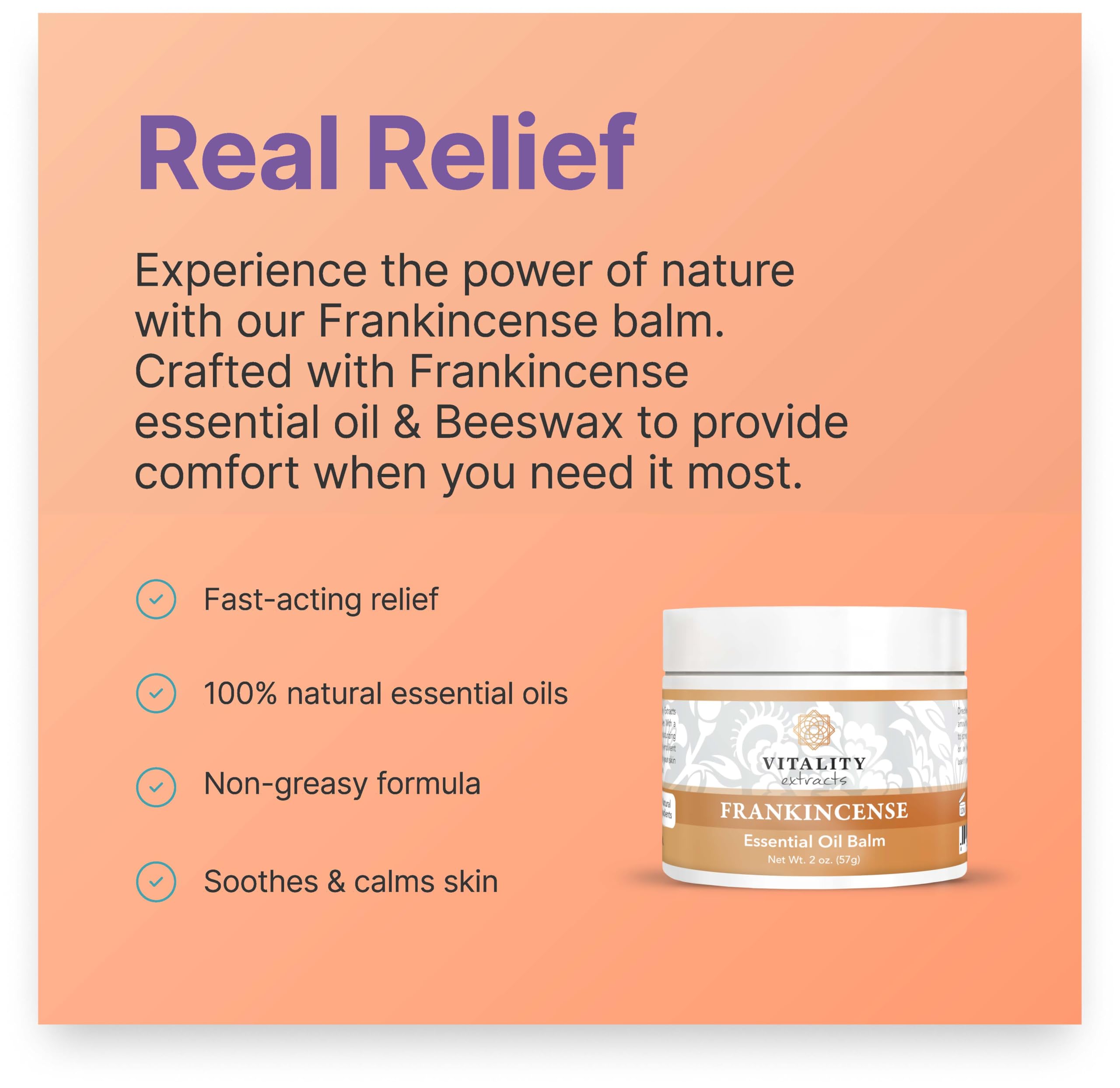 Vitality Frankincense Balm texture-application demonstrates creamy glide for daily moisture