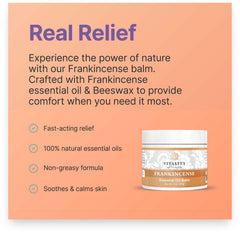 Vitality Frankincense Balm texture-application demonstrates creamy glide for daily moisture