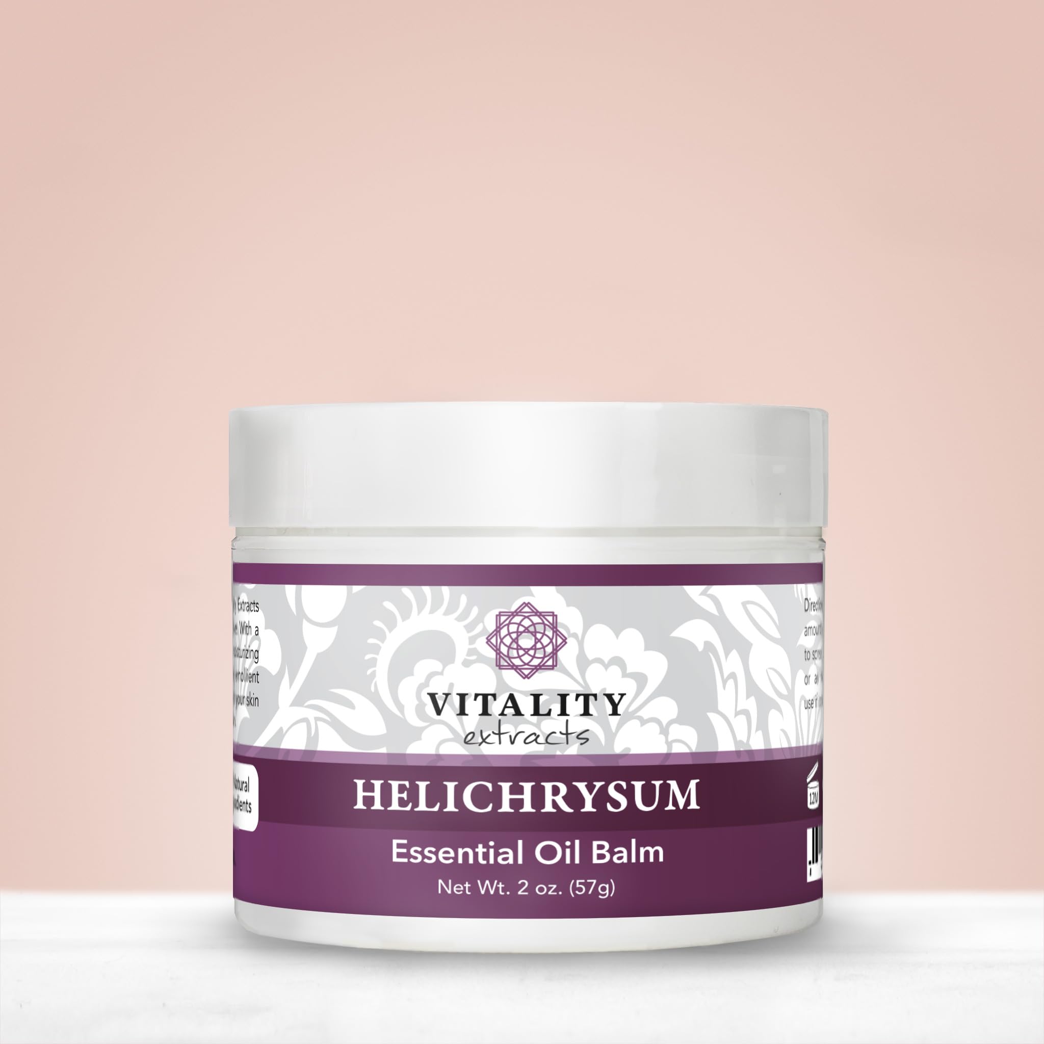 Vitality Helichrysum Balm beeswax-detail highlighting nourishing ingredients.