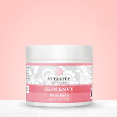 Vitality Skin Envy Balm ingredient closeup highlights olive oil nourishment.