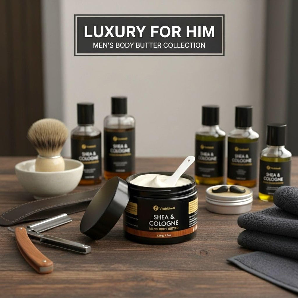 VITALSKINOIL Body Butter for Men cologne-scent focus underlines masculine fragrance.