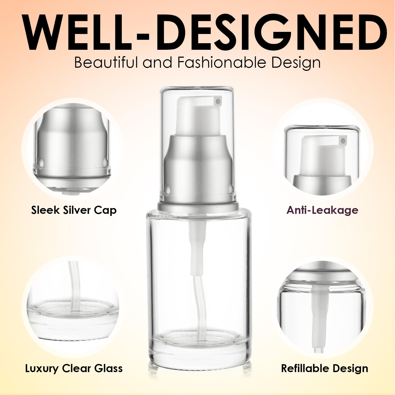 VitalUp versatile container for lotion, sunscreen, foundation, sanitizer and more.
