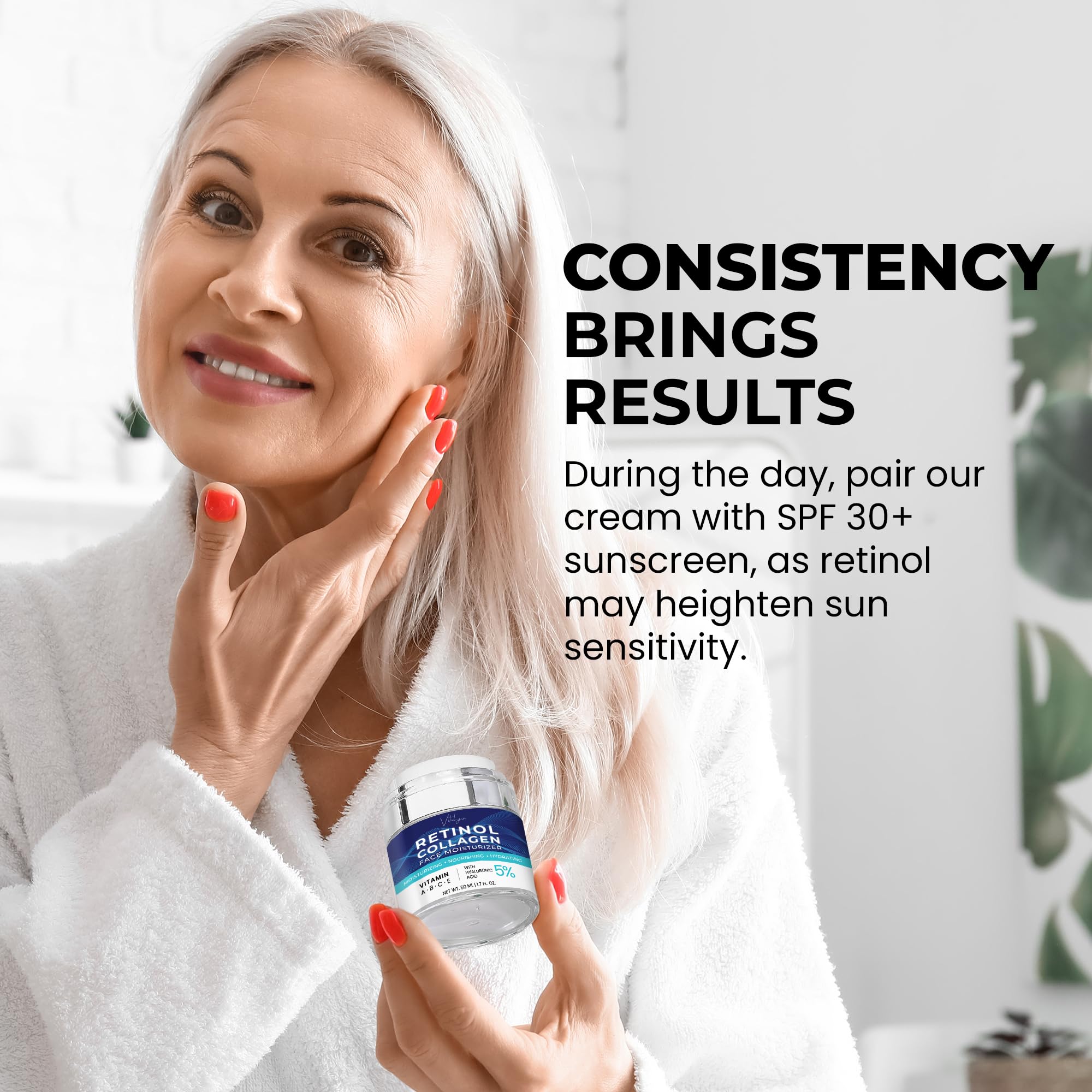 Vitalysin Face Moisturizer bottle with pump on clean counter.