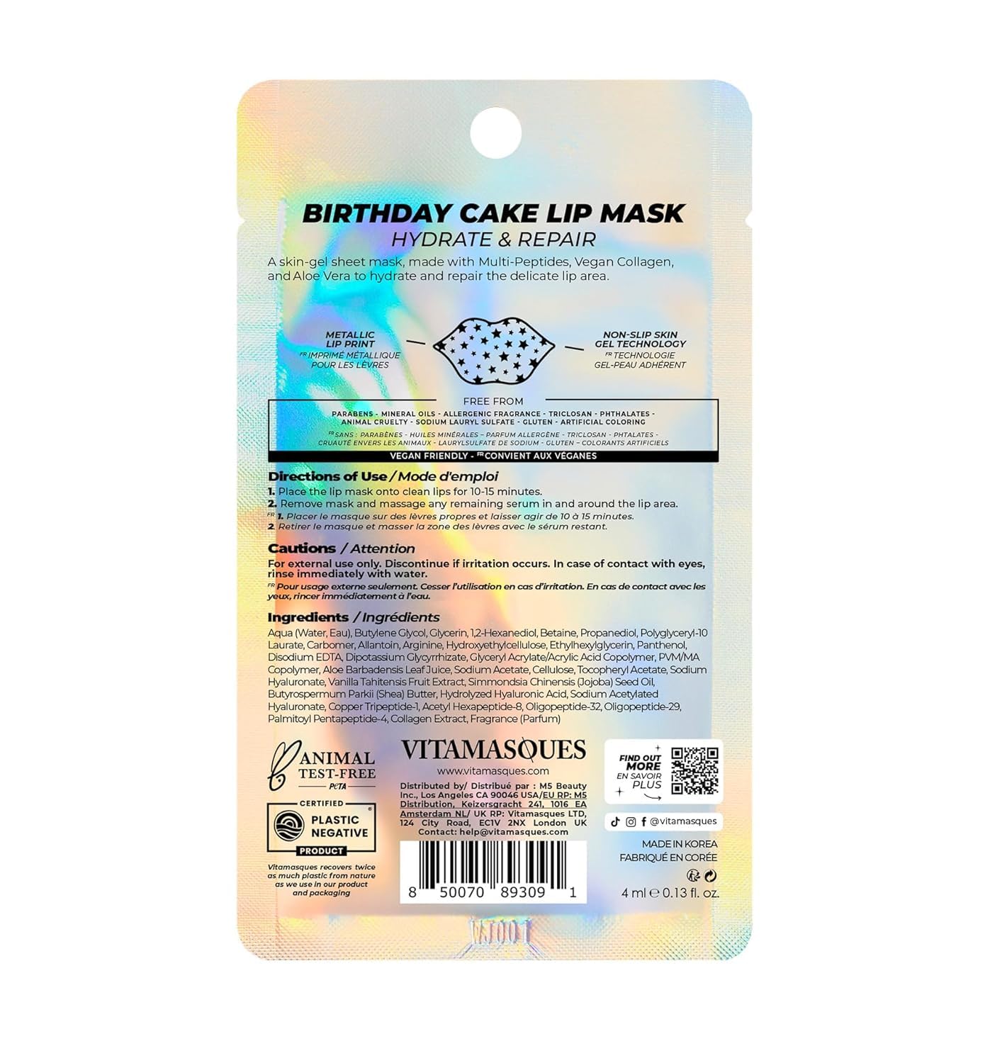 Vitamasques lip mask prep before lipstick improves texture and hydration.
