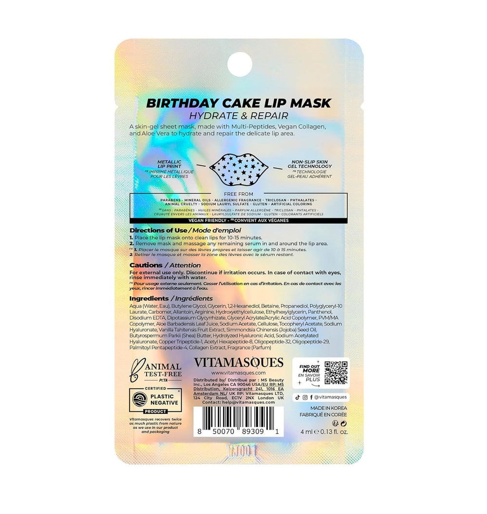 Vitamasques lip mask prep before lipstick improves texture and hydration.