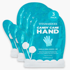 Vitamasques Candy Cane Foot Mask packaging in-pack for moisturizing care