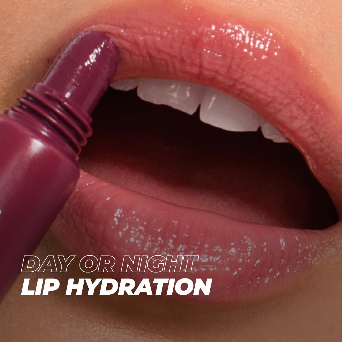 Applying Vitamasques lip balm for hydrating daily care.