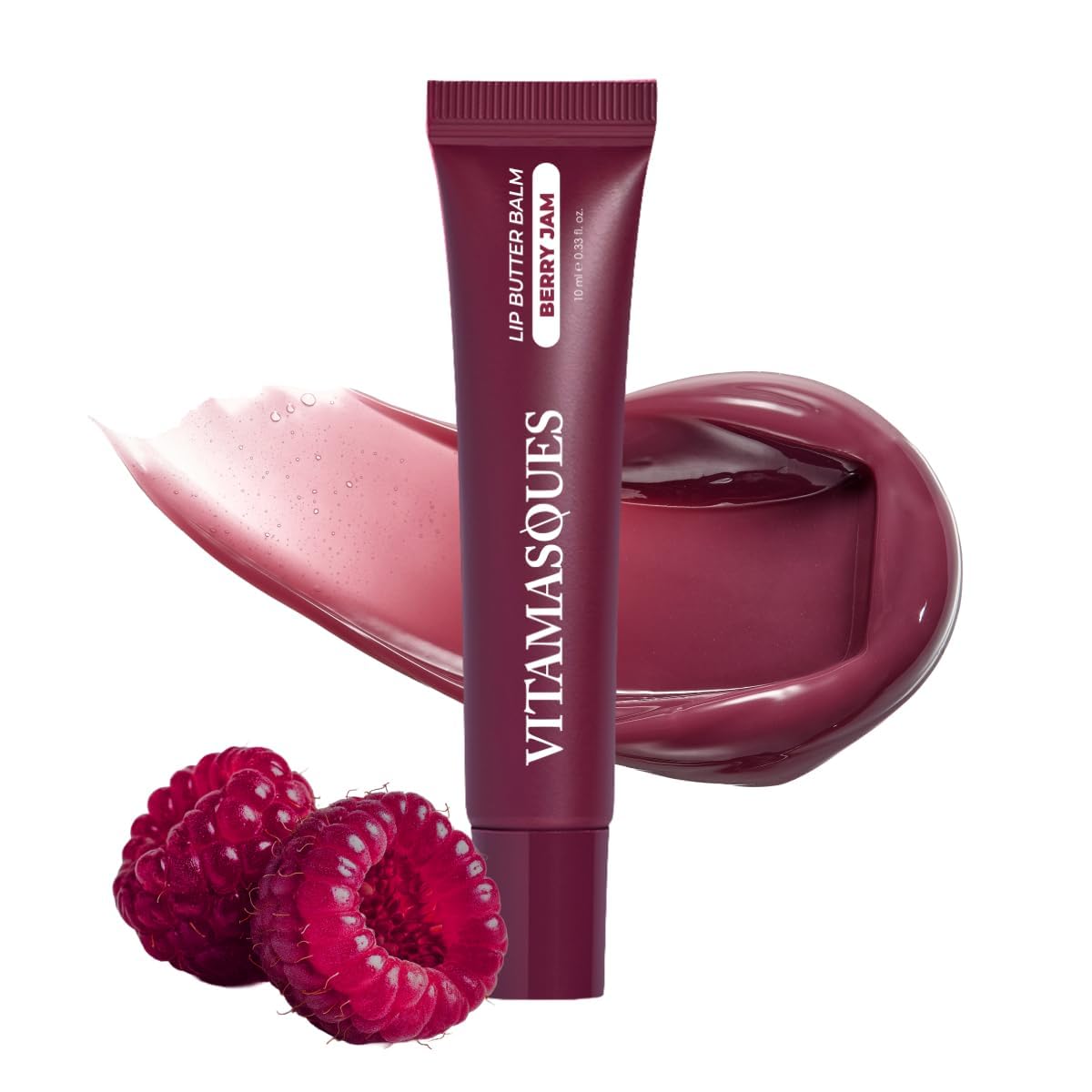 Vitamasques Lip Butter Balm Berry Jam packaging with clean vegan formula.