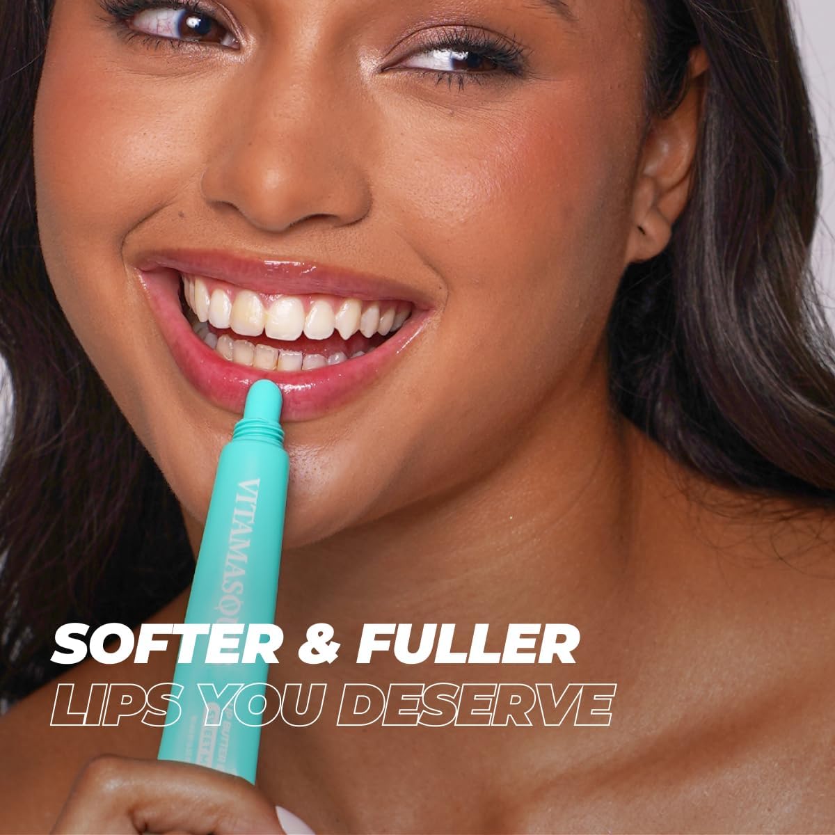 Vitamasques Lip Butter Balm Sweet Mint peptide formula nourishes and smooths lips daily