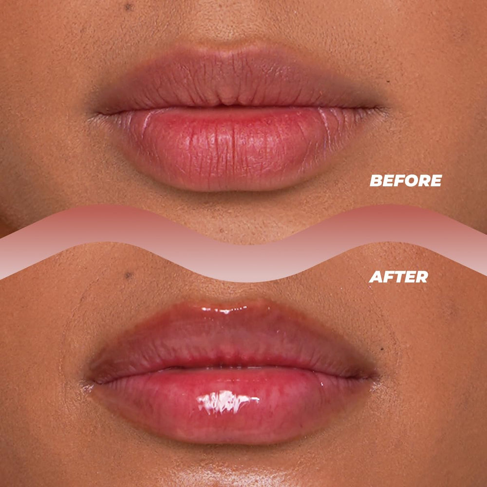 Vitamasques Lip Mask cocoa-butter-glow on lips promotes soft morning lips.