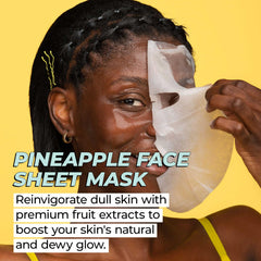 Vitamasques pineapple face sheet unfolded closeup showing sheet texture for absorption