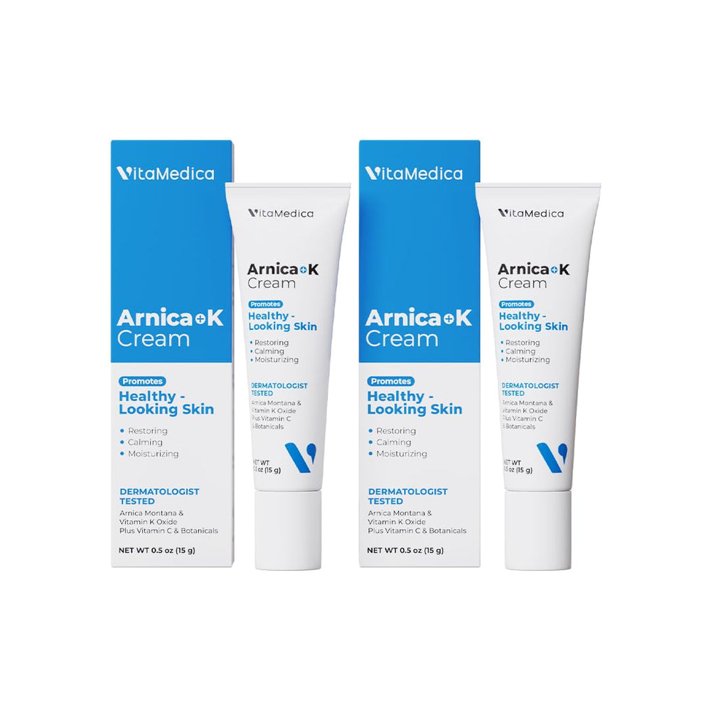 VitaMedica Arnica + Vitamin K bruise cream for the face improves visible bruising after bumps.