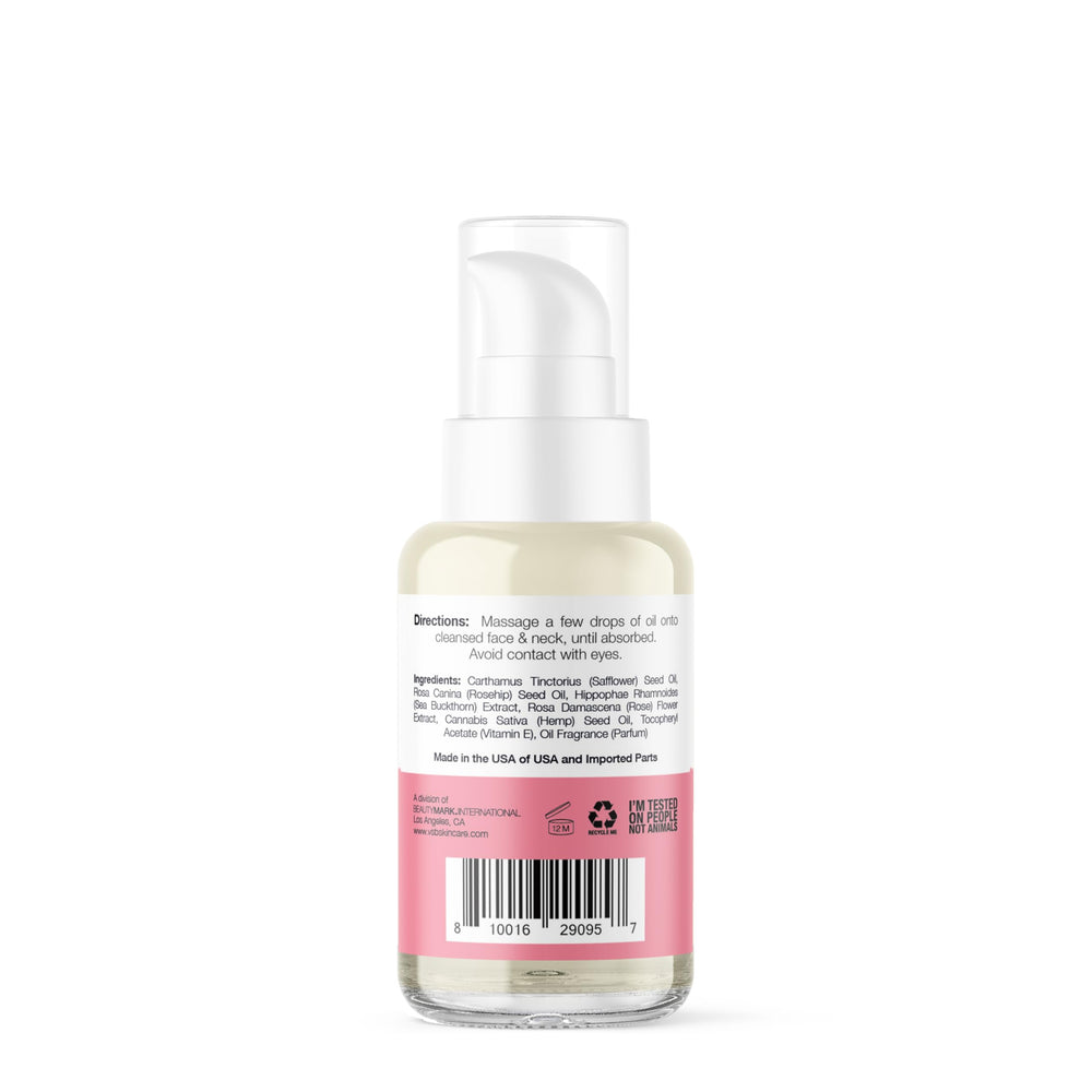 VITAMINS AND SEA BEAUTY facial-oil-pump-dispense shows easy, controlled application.