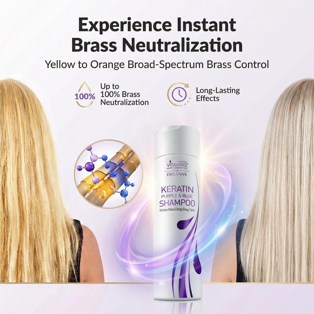 VITAMINS blue-toning shampoo pump tones blonde hair at home