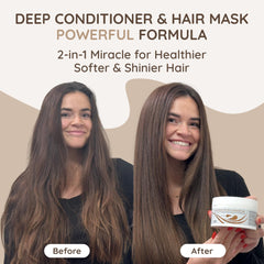 VITAMINS bottle pouring conditioner to show easy application and hydration