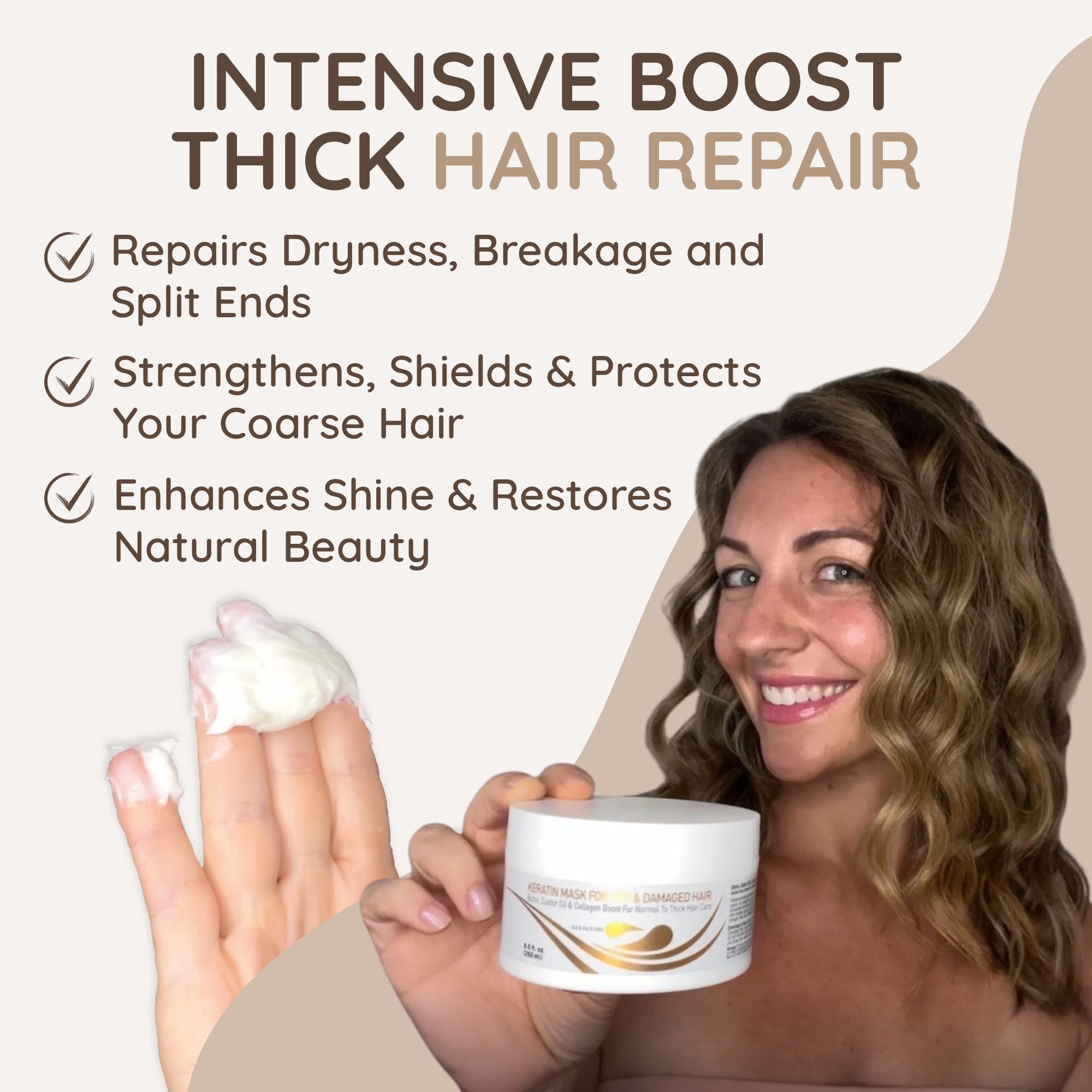 VITAMINS deep conditioning glow shot highlighting hydration and shine