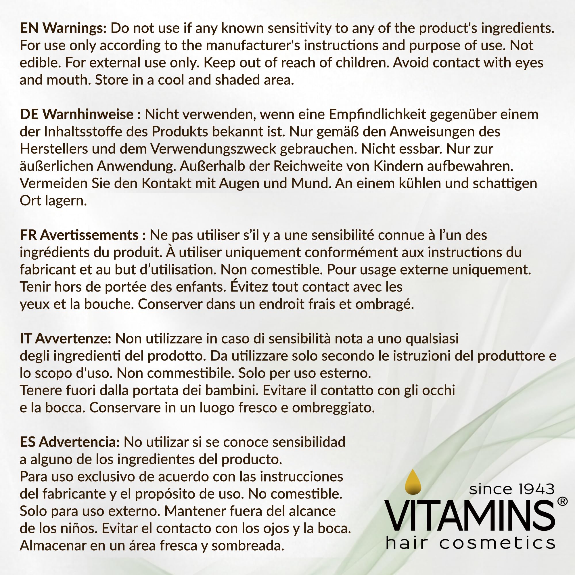 VITAMINS Keratin Shampoo showcases defined texture after washing.