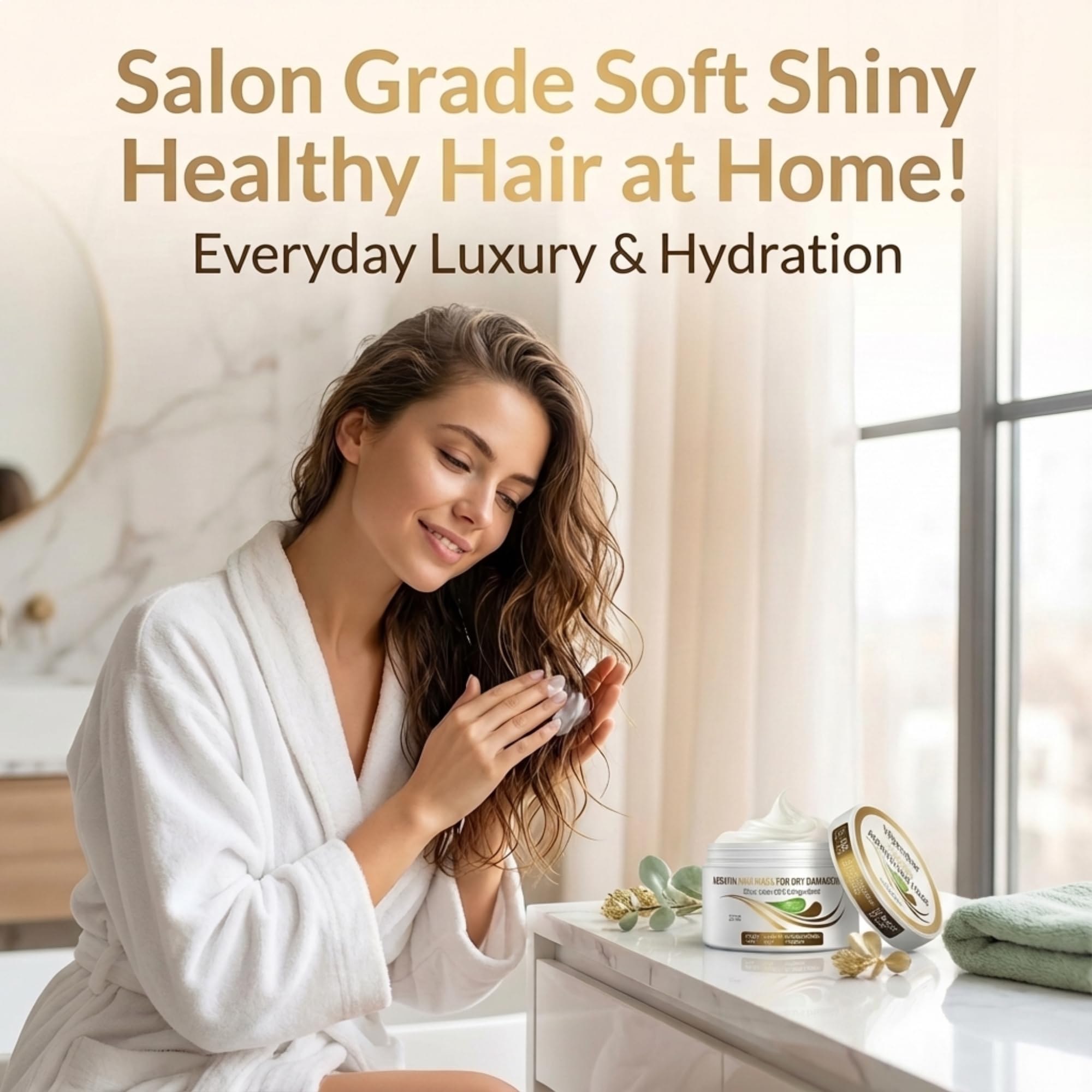 VITAMINS Hair Cosmetics Keratin Hair Mask packaging closeup conveys luxury care
