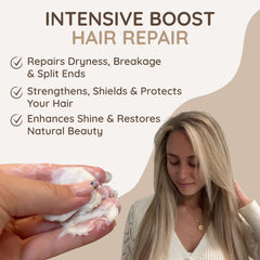 VITAMINS Keratin Mask with biotin and castor oil provides deep hydration and nourishment.