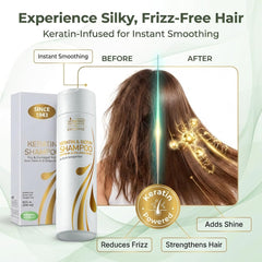 VITAMINS Keratin Shampoo lather shows cleansing and moisture delivery.