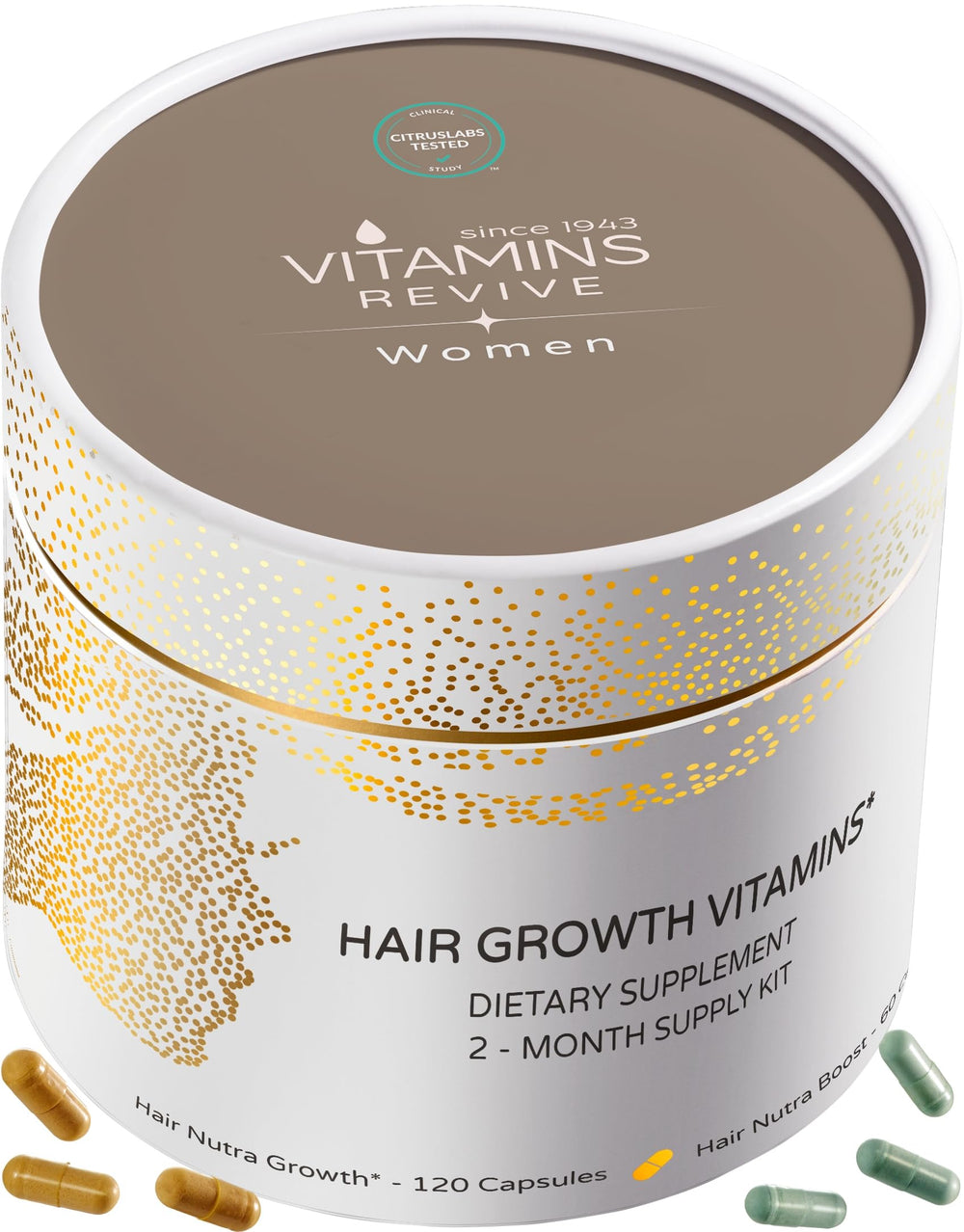 VITAMINS REVIVE vegan and cruelty-free mark on packaging