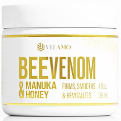 Vitamo Bee Venom Cream bottle showing premium packaging and hydration