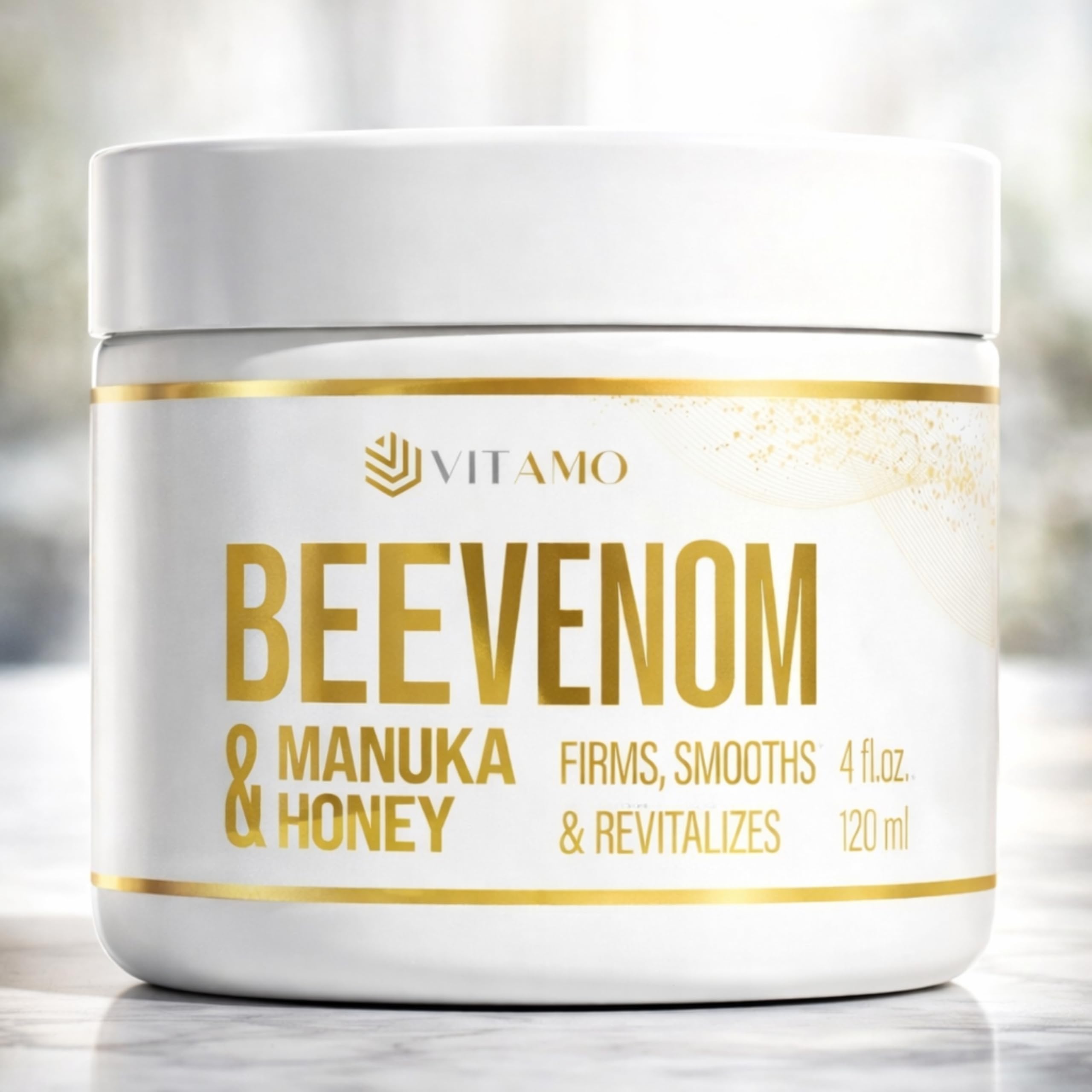 Vitamo Bee Venom Cream packaging with box and tube display