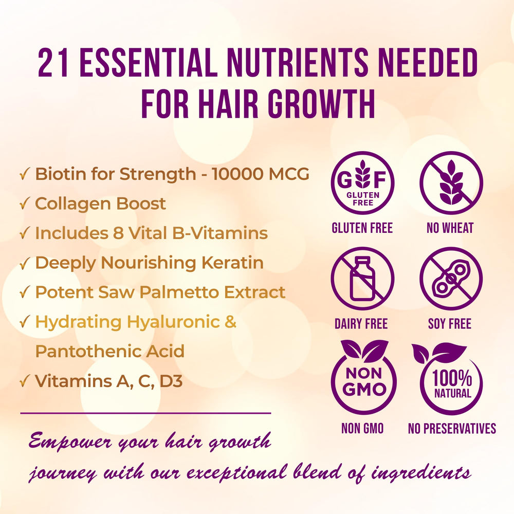 Vitamo collagen keratin hair strength shot highlights stronger strands and enhanced volume.