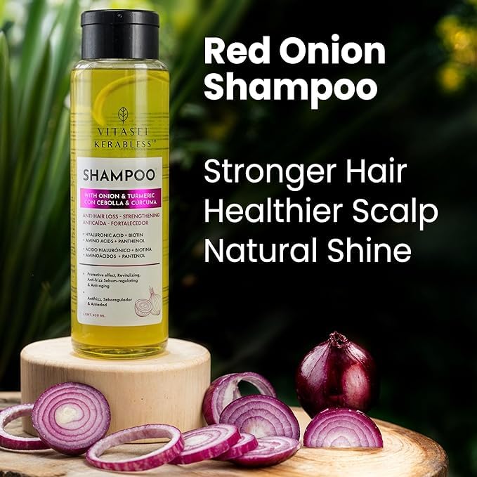 VITASEI Kerabless onion essence close-up supporting scalp nourishment.