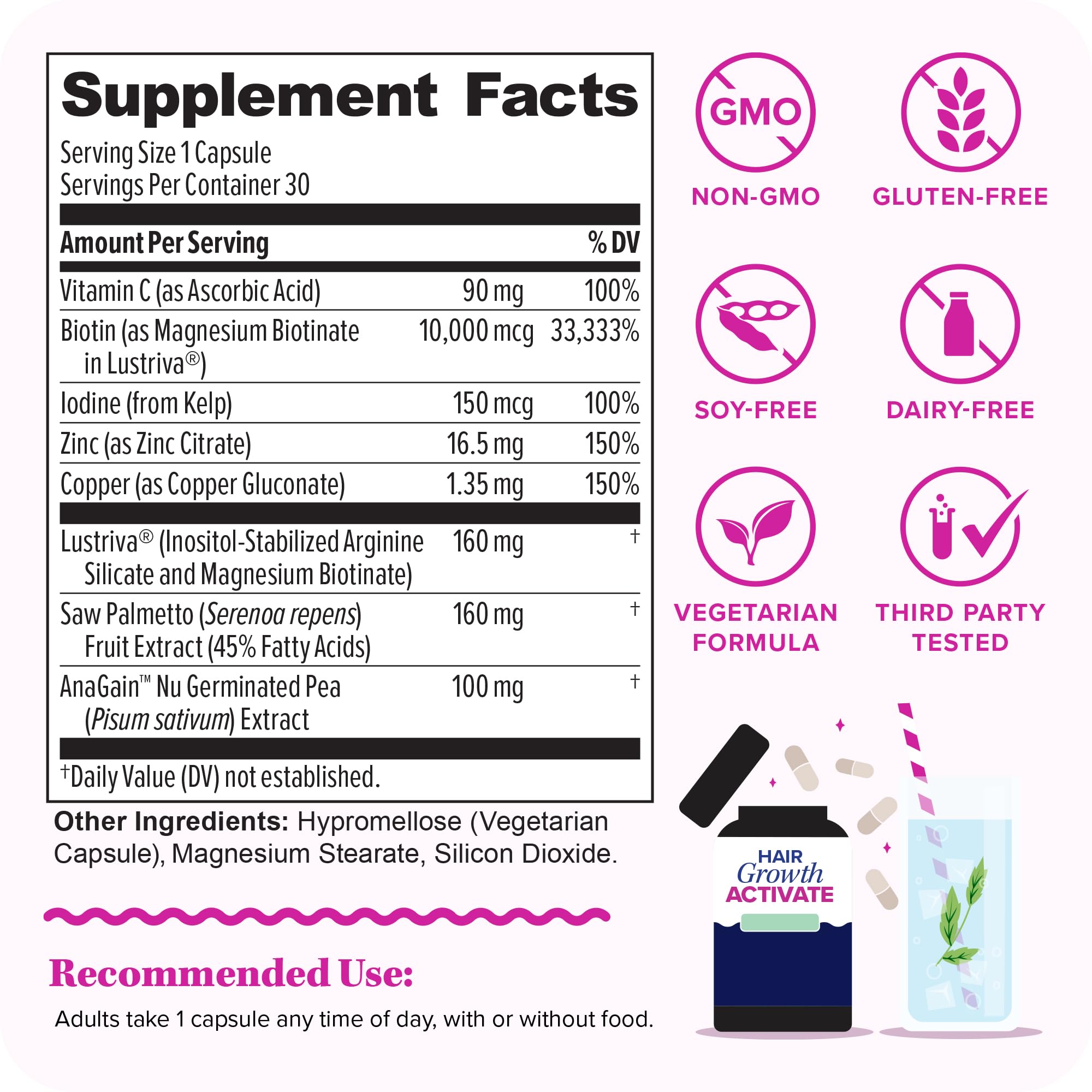 Vitauthority Lustriva capsules on display highlighting convenient once-daily formula.