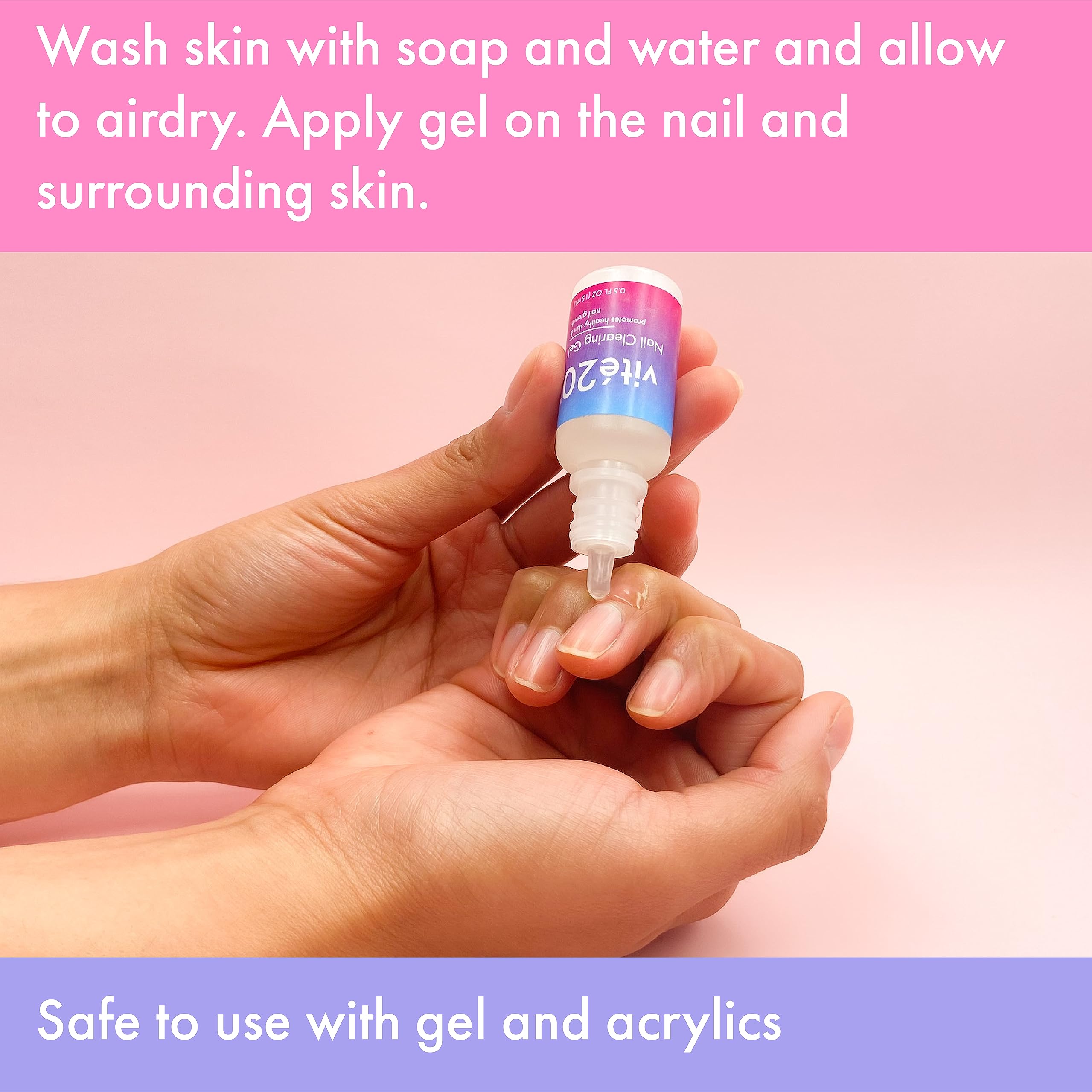 VITÉ20 Nail Clearing Gel promotes clearer nail appearance