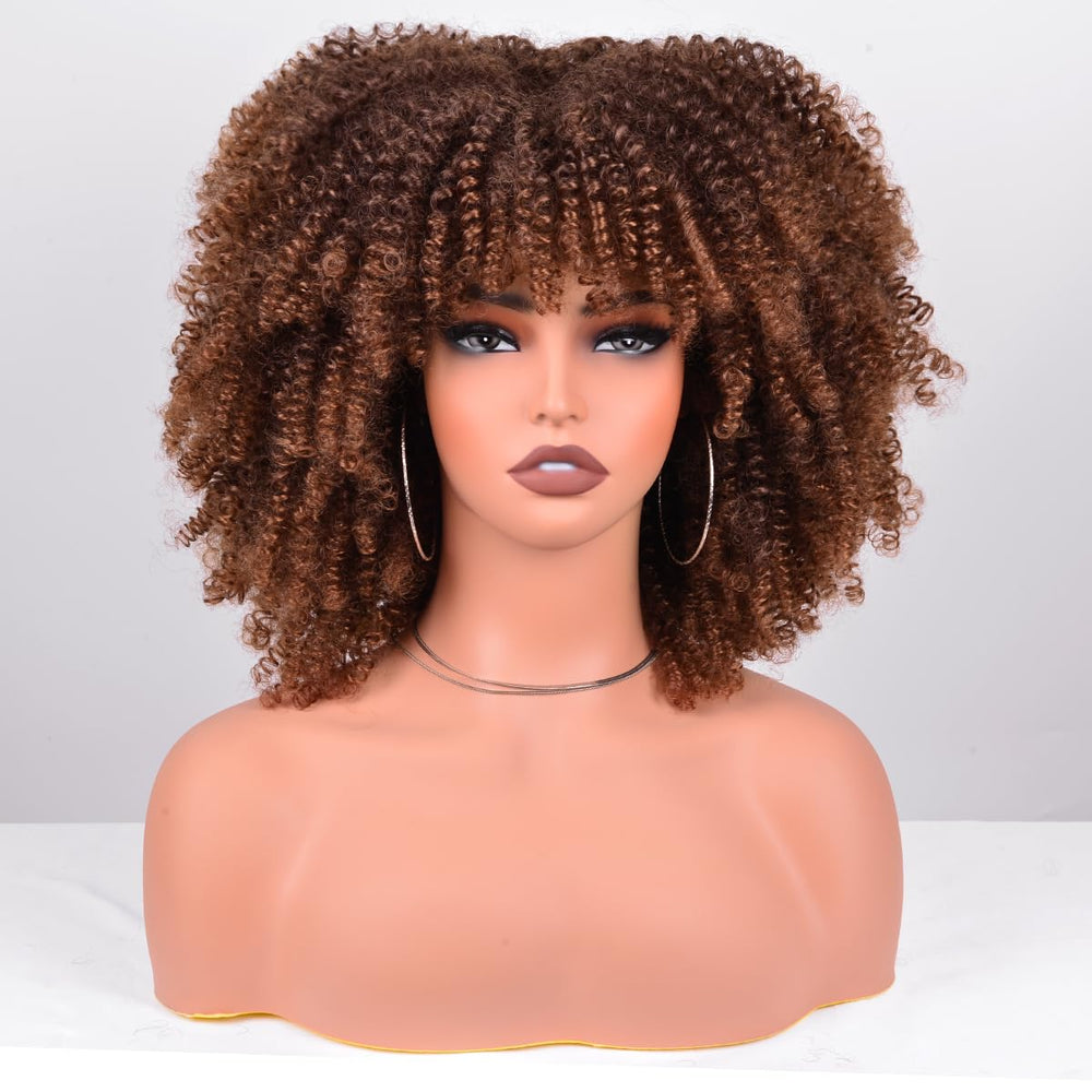Vitorish Afro Wig side view shows natural volume for versatile styling