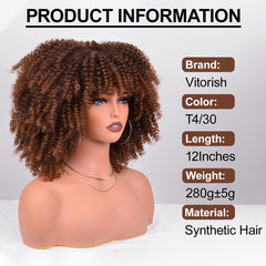 Vitorish Afro Wig top view highlights breathable cap and fit